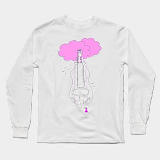 Pink Hurdy-gurdy Head in the Clouds Long Sleeve T-Shirt